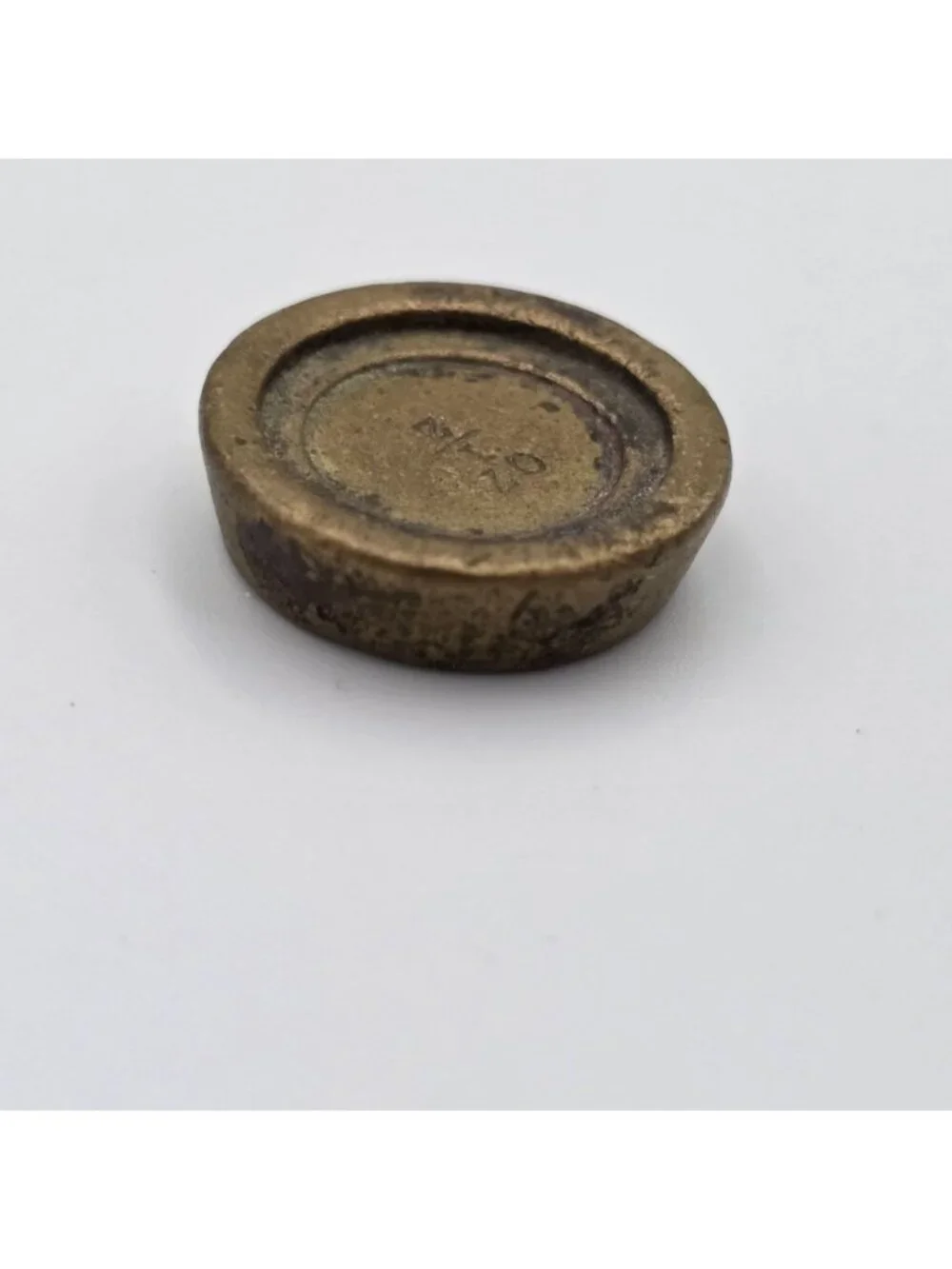 Antique Brass 1/2 Ounce Weight Piece 9cm